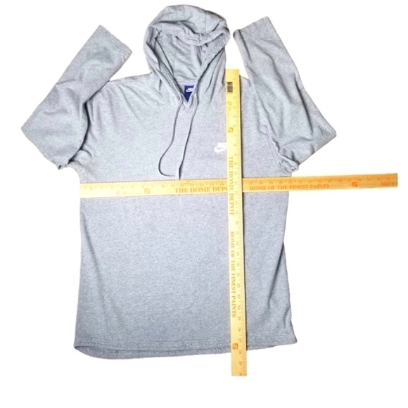 Vintage Nike - Mini Logo Spell Out Hoodie Light Sweatshirt - Blue Tag - L- Gray - Picture 7 of 7
